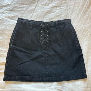 TOPSHOP | Black Jean Lace-Up Women's Skirt